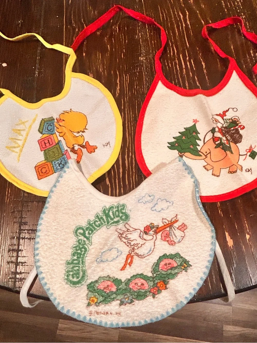 Vintage 1980s Bibs Plastic Back- “Cabbage Patch Kids” - Christmas -Max